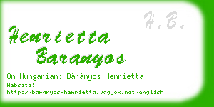 henrietta baranyos business card